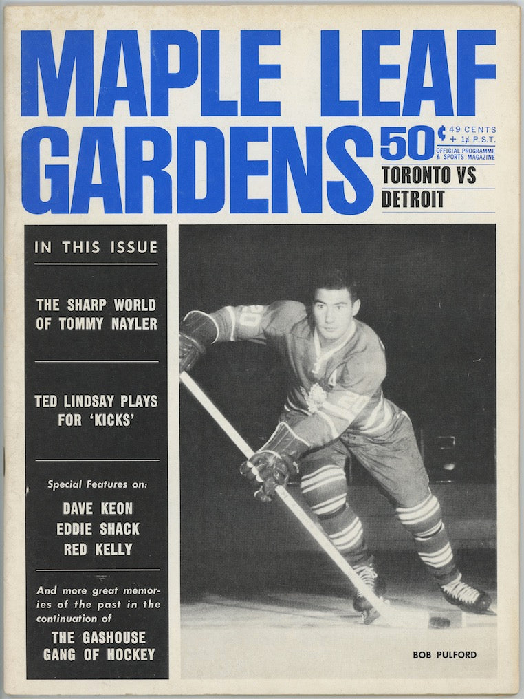Toronto Maple Leafs Detroit Red Wings 1965 Vintage Original Magazine Program AMCo