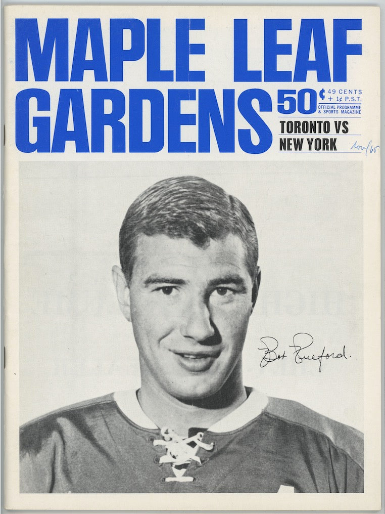 Toronto Maple Leafs New York Rangers 1964 Vintage Original Magazine Program AMCo