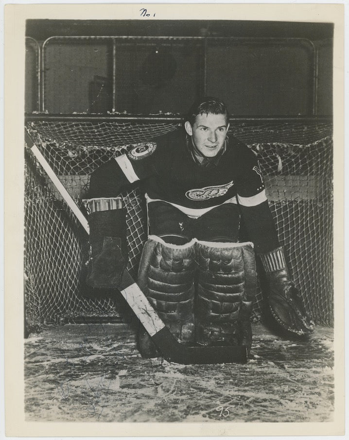 Harry Lumley 1950s Red Wings Autographed Signed Type 1 8x10 Photo AMCo COA
