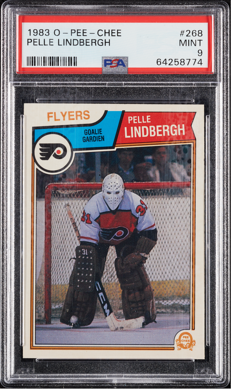 Pelle Lindbergh 1983 O-Pee-Chee Rookie RC #268 PSA 9 Flyers PSA 9