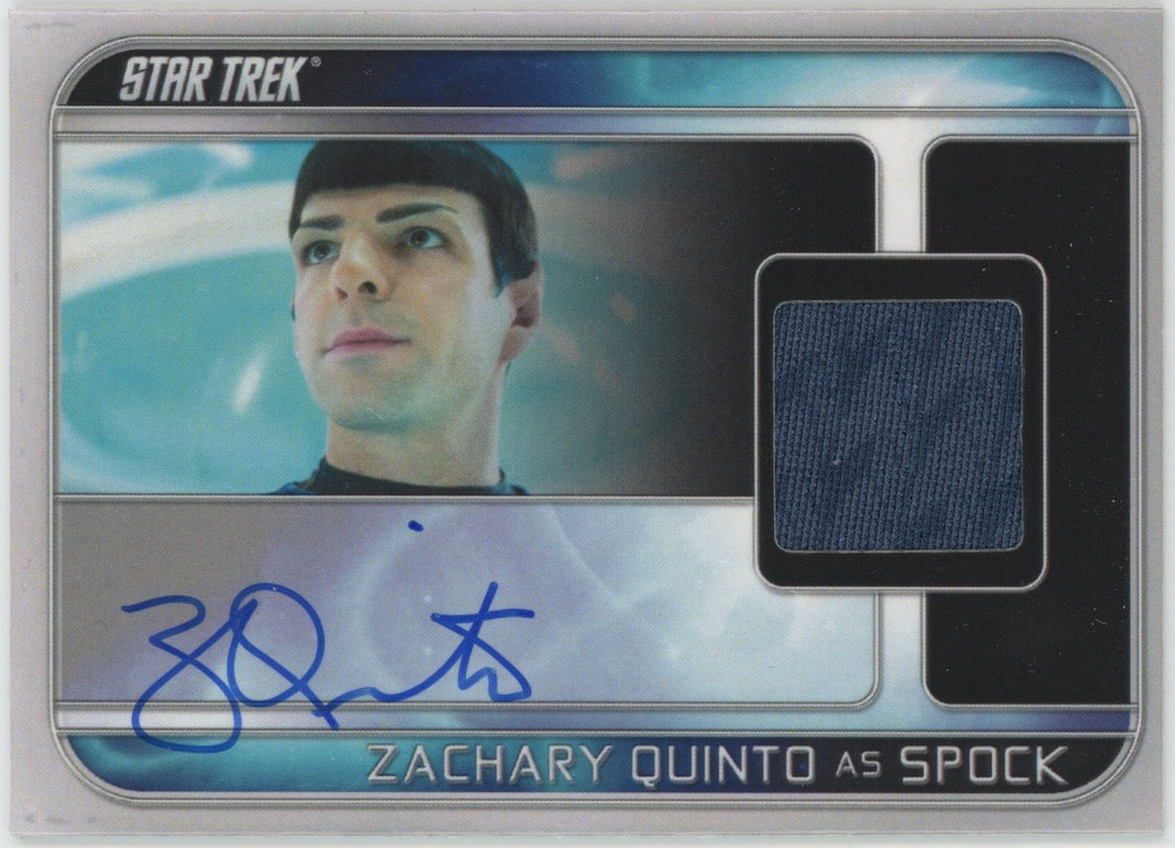 Zachary Quinto 2012 Star Trek Rittenhouse Costume Relic Auto /255