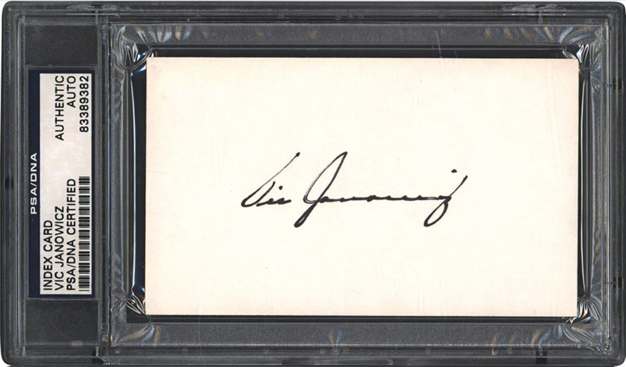 Vic Janowicz Heisman Trophy Winner Autographed Signed Index Card PSA