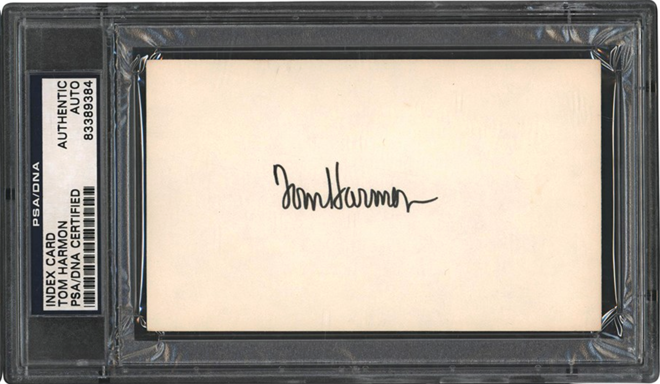 Tom Harmon Heisman Trophy Winner Autographed Signed Index Card PSA