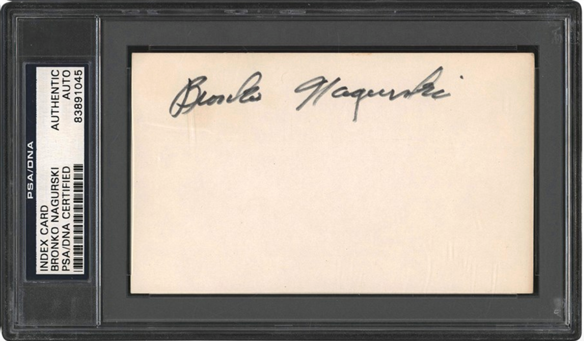 Bronko Nagurski Chicago Bears Autographed Signed Index Card PSA