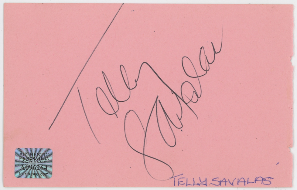 Patrick Duffy & Telly Savalas Dallas Autographed Signed Album Page AMCo COA