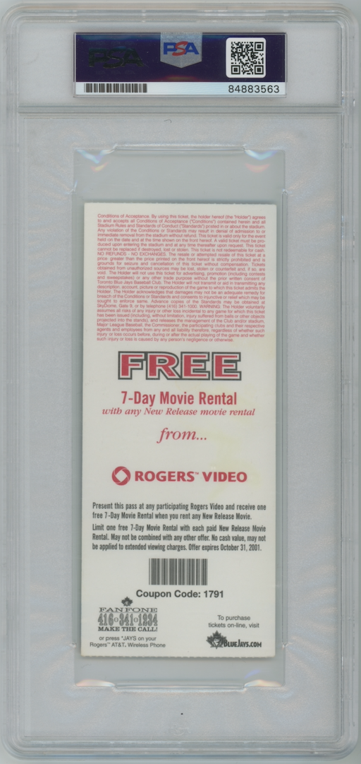 Ken Dryden Montreal Canadiens Autographed Signed Ticket PSA