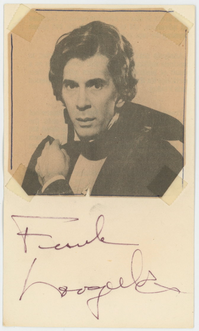Frank Langella Richard Nixon Actor Autographed Signed Index Card AMCo COA