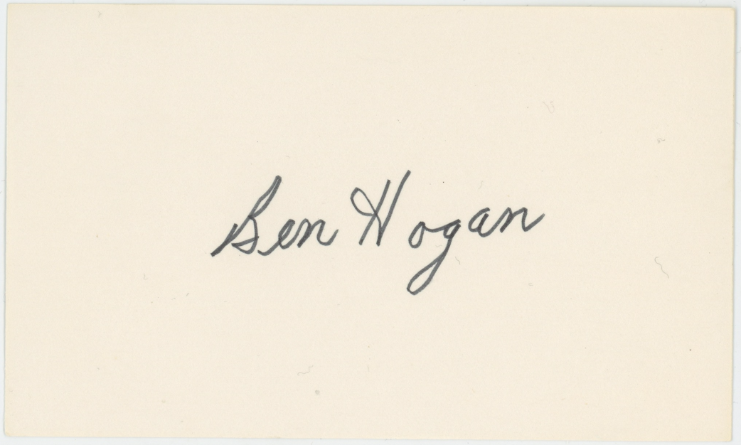 Ben Hogan PGA Golf Legend Autographed Signed Index Card AMCo COA