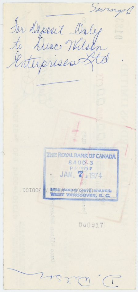 Harold Ballard Toronto Maple Leafs Autographed Signed Check AMCo COA