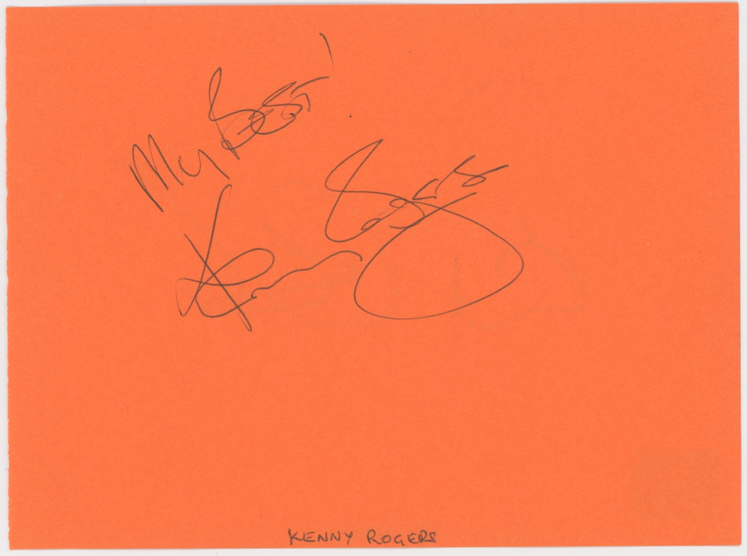 Kenny Rogers & Pat Cash Autographed Signed Album Page AMCo COA