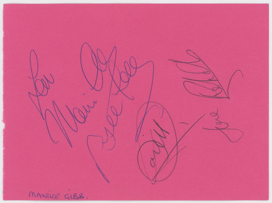 The Bee Gees Full Band Autographed Signed Album Page AMCo LOA