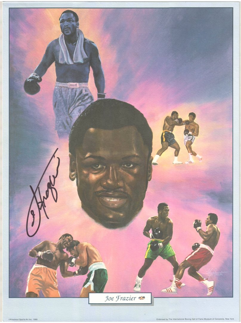 Joe Frazier Muhammad Ali Autographed Signed Poster Lithograph AMCo LOA