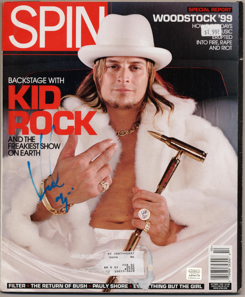 Kid Rock 1999 Autographed Signed SPIN Magazine AMCo COA