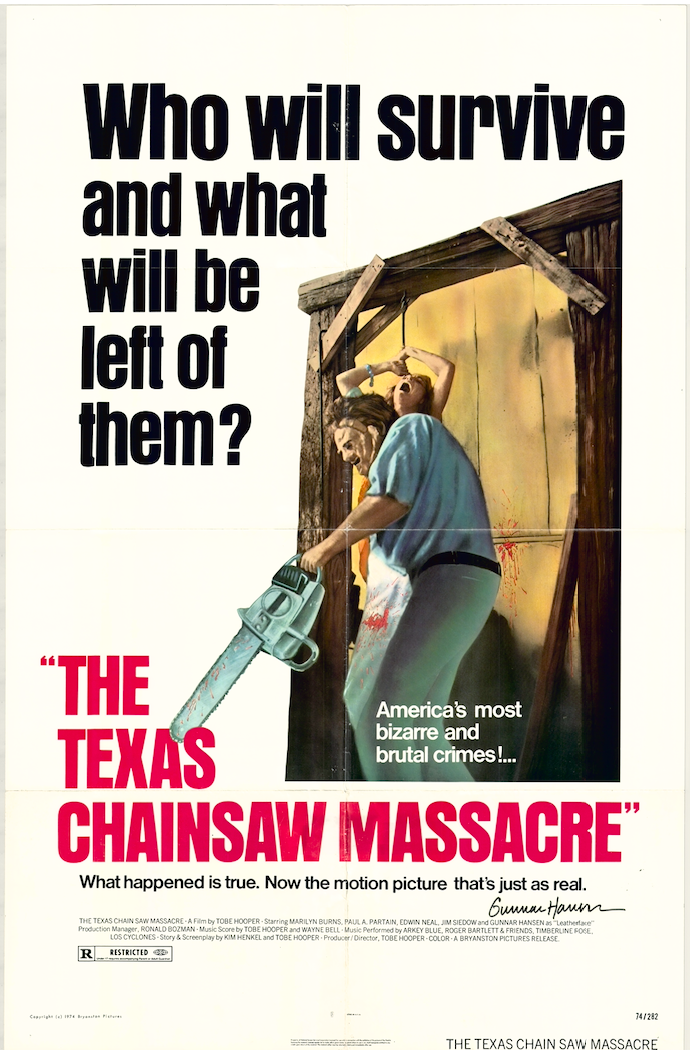 Texas Chainsaw Massacre Gunnar Hansen Autographed Signed Original Movie Poster AMCo LOA