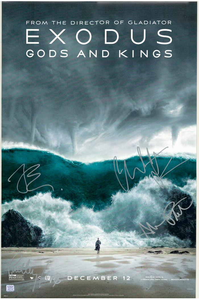 Exodus Gods And Kings Christian Bale Autographed Signed Movie Poster AMCo COA
