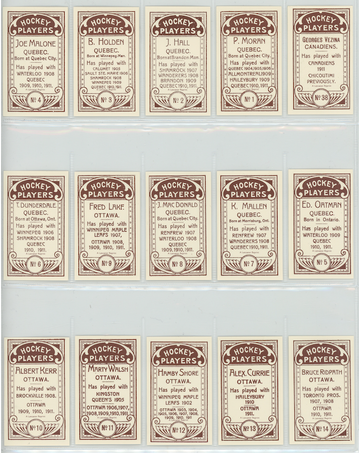 1911 C55 Lancaster Reprint Vintage Hockey Set Of 44 Out Of 45 Card Set