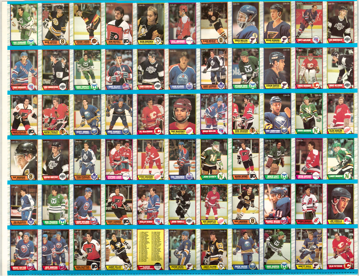 1989-90 O-Pee-Chee OPC Complete Set Of 330 Cards Uncut Sheets AMCo