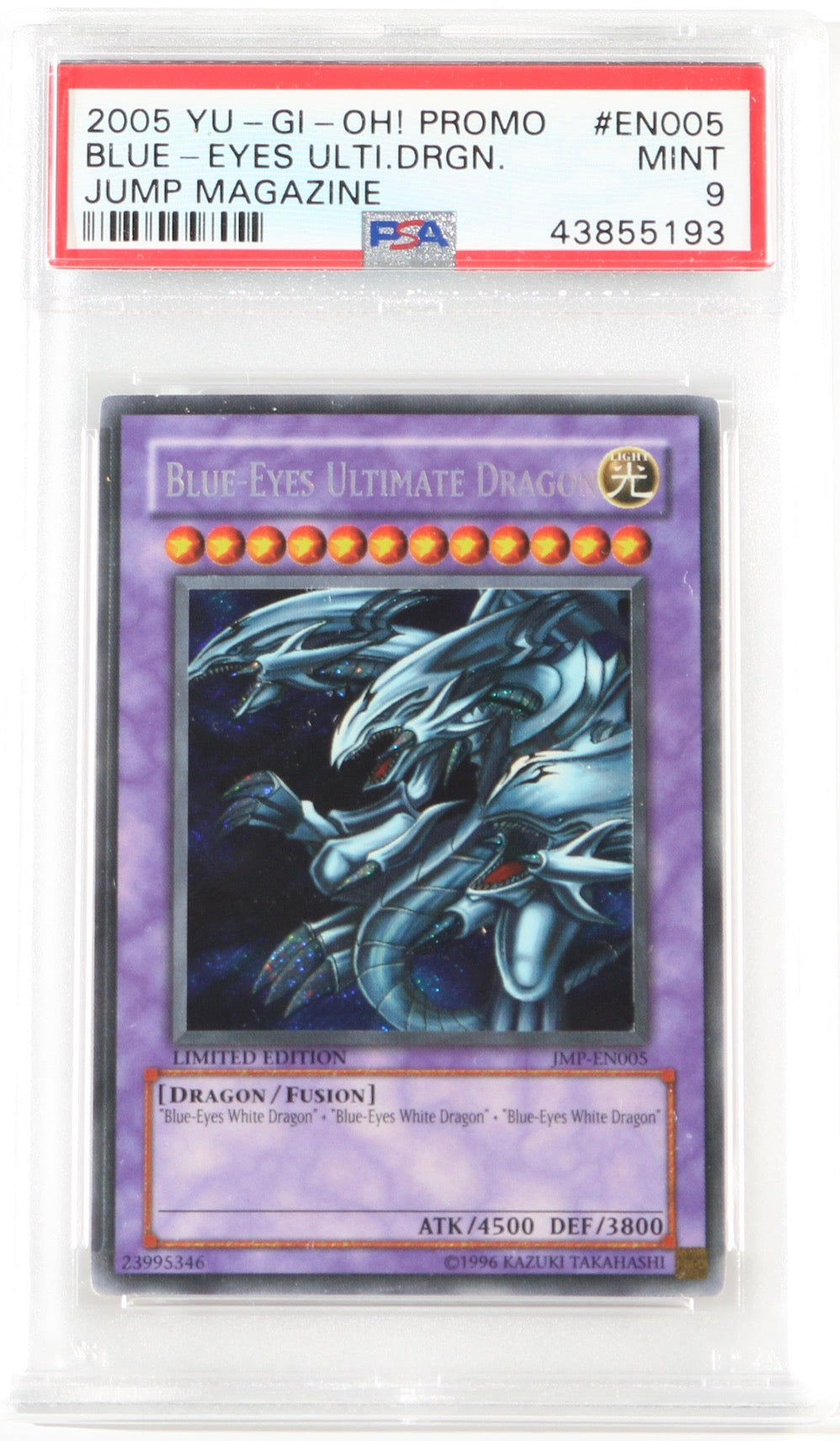 Blue-Eyes Ultimate Dragon 2005 Yu-Gi-Oh Jump Magazine Promo EN005 PSA 9