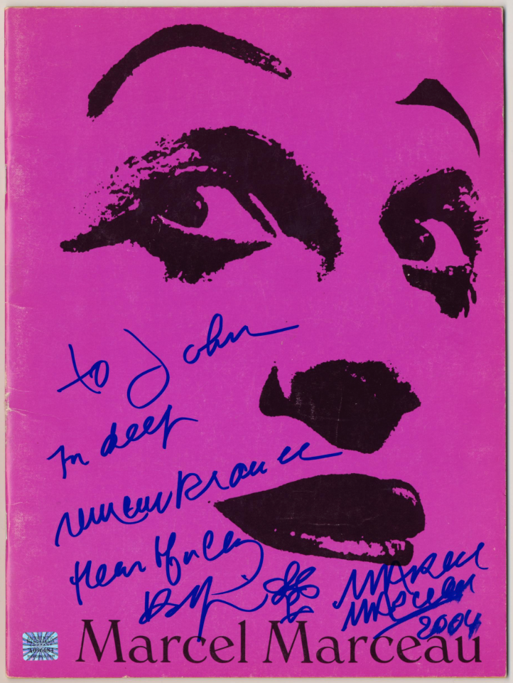 Marcel Marceau Bip The Clown Autographed Signed Show Program AMCo COA