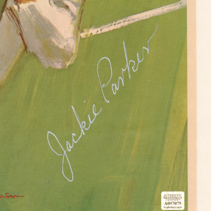 Jackie Parker Edmonton Eskimos Autographed Signed Lithograph Photo AMCo COA