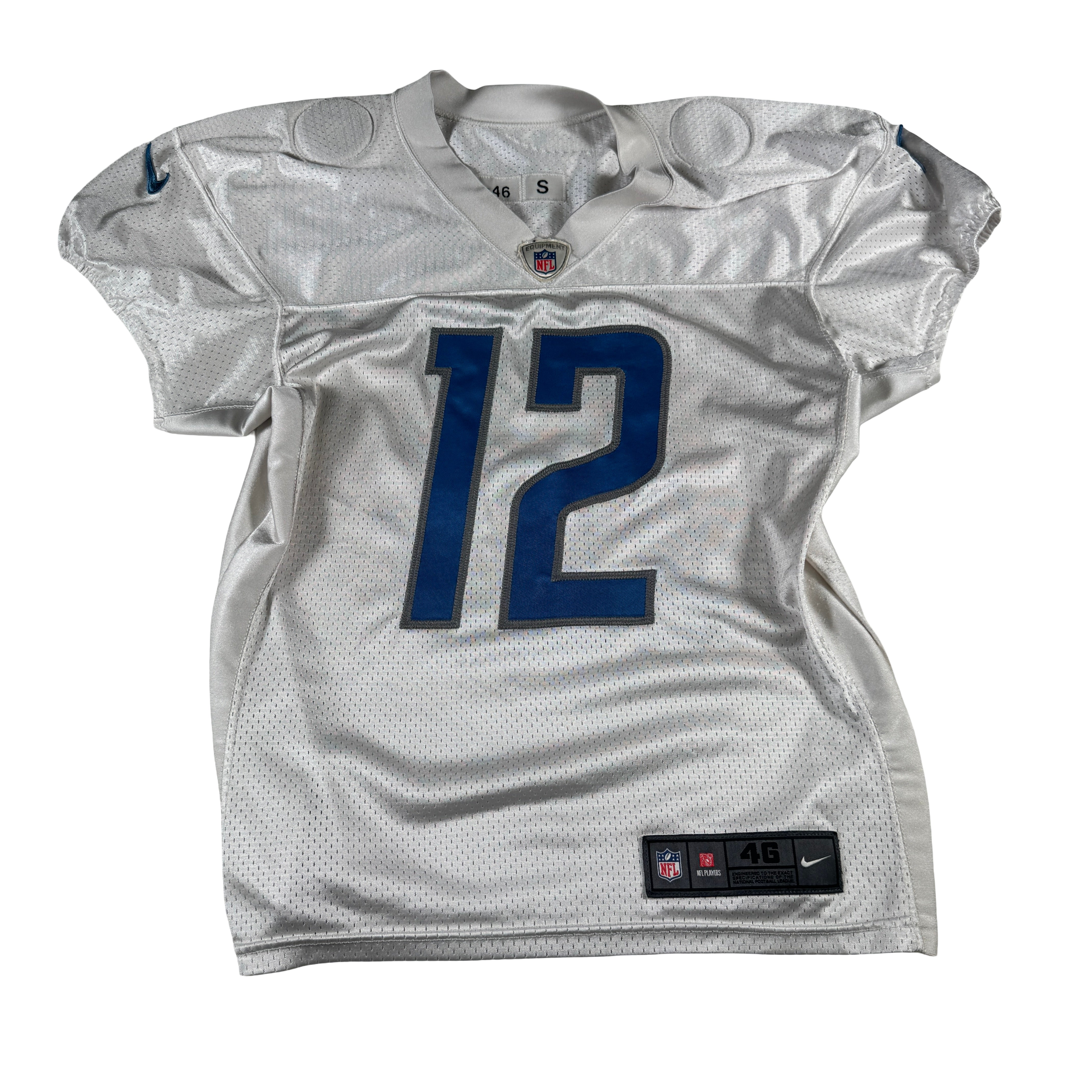 Detroit Lions #12 2024 Era White Game Worn Used Nike Practice Jersey GA