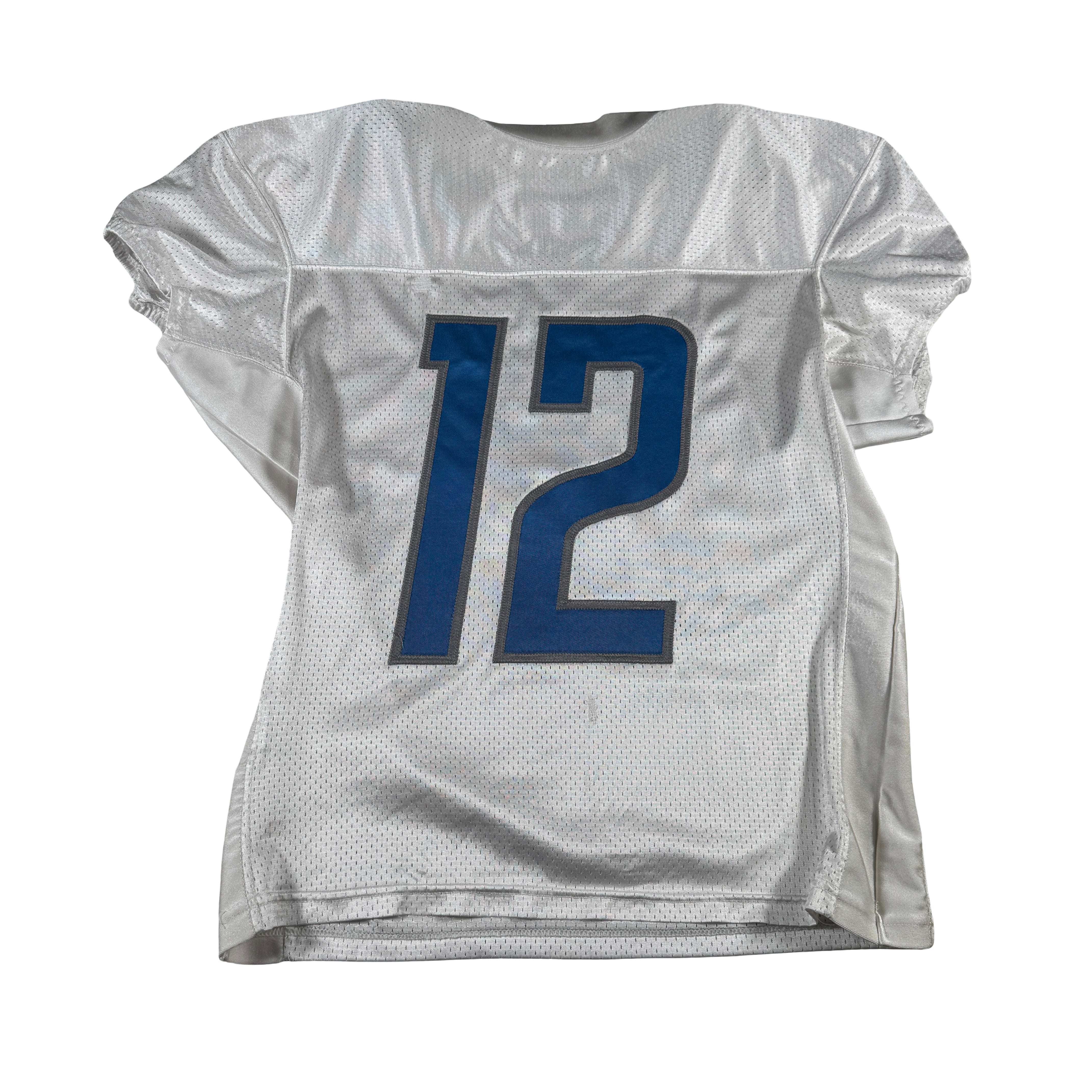 Detroit Lions #12 2024 Era White Game Worn Used Nike Practice Jersey GA