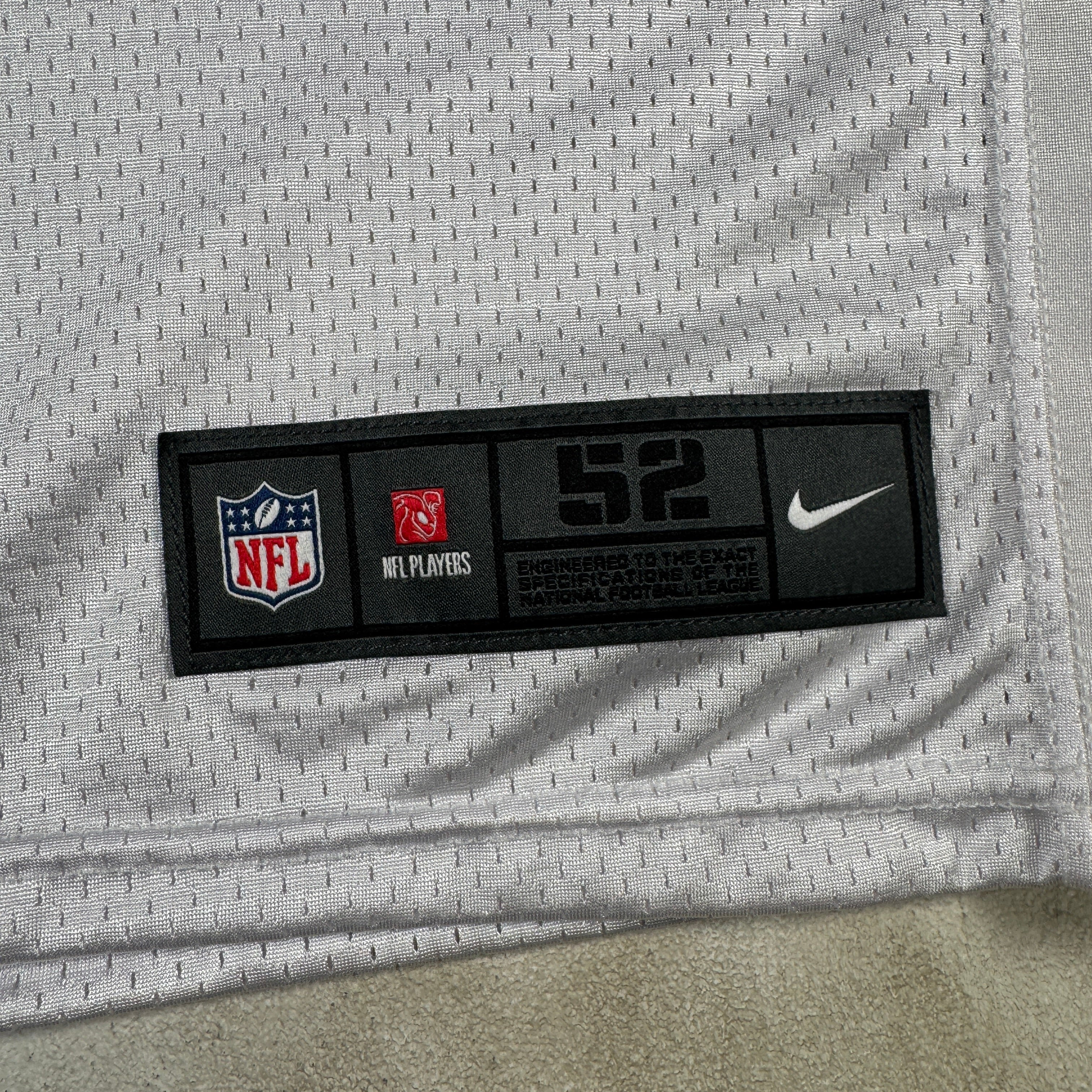 Detroit Lions #54 2024 Era White Game Worn Used Nike Practice Jersey GA