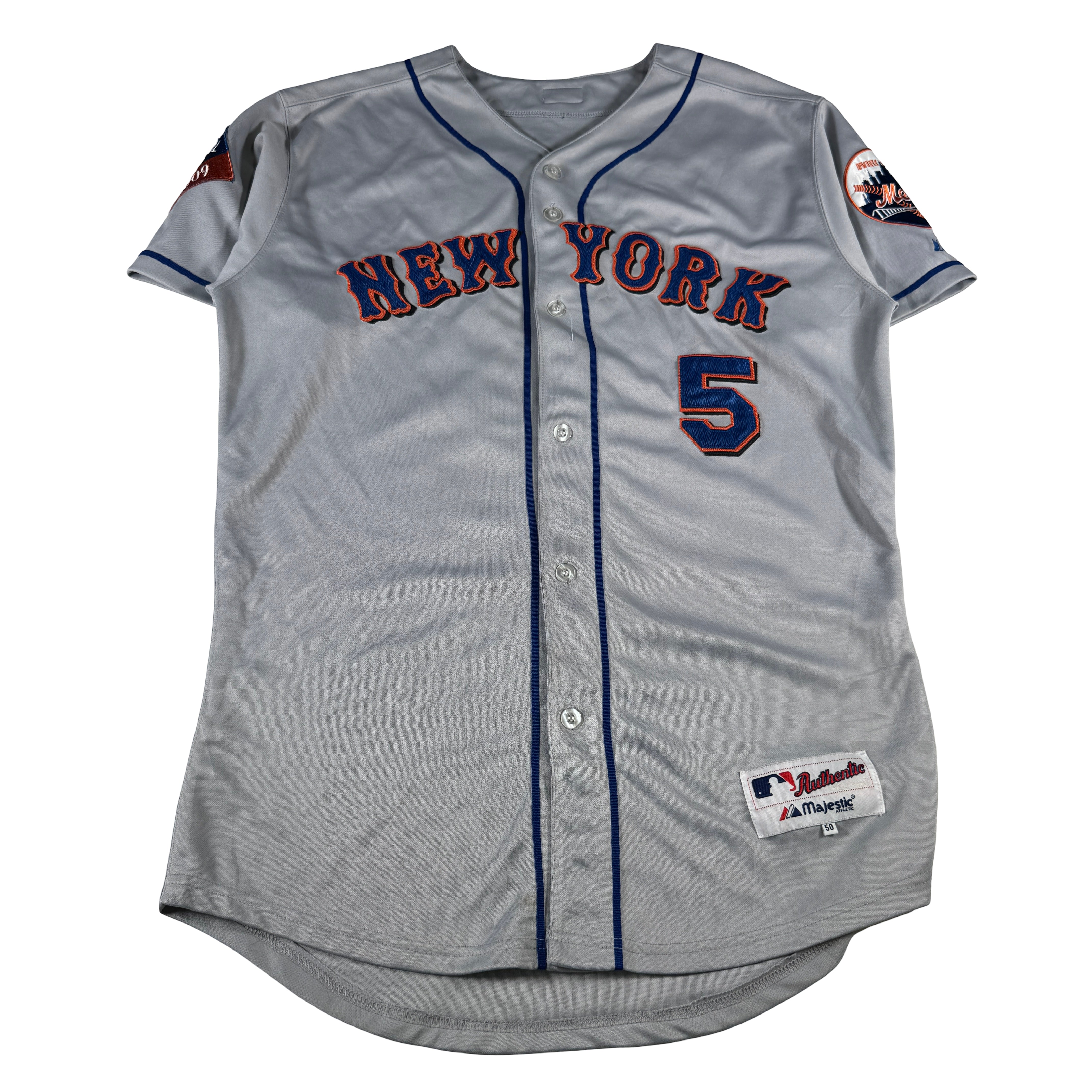 David Wright 2009 New York Mets Citi Field Inaugural Season Majestic Authentic Jersey GA