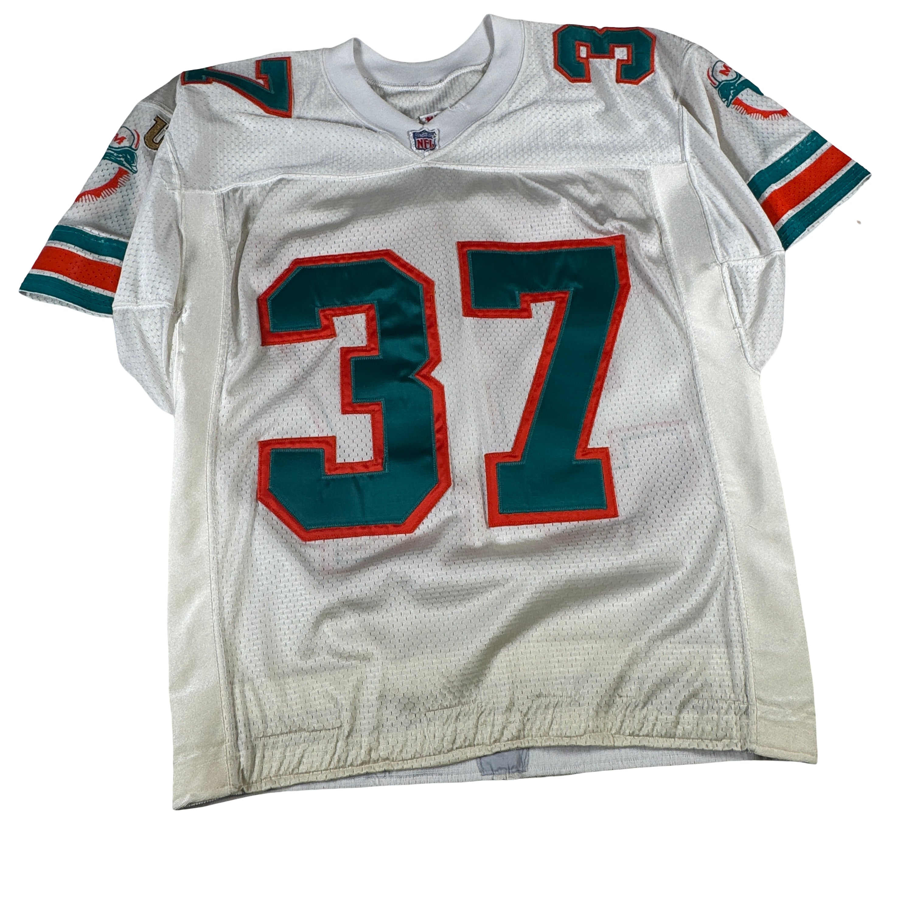 JB Brown 1990s Miami Dolphins Game Worn Used Bike Wilson Jersey Jersey GA