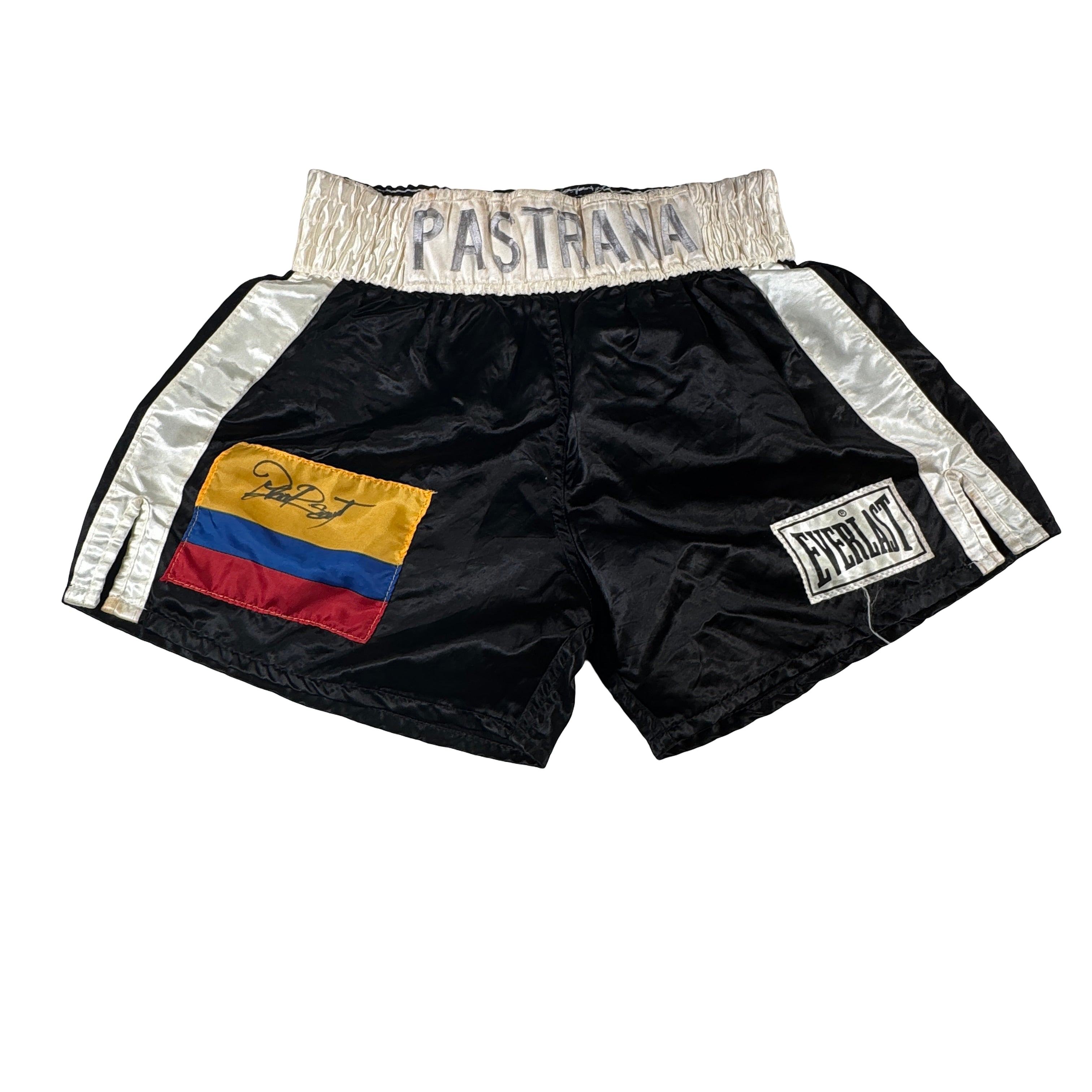 Mauricio Pastrana Ring Fight Worn Signed Everlast Boxing Trunks Shorts AMCo LOA
