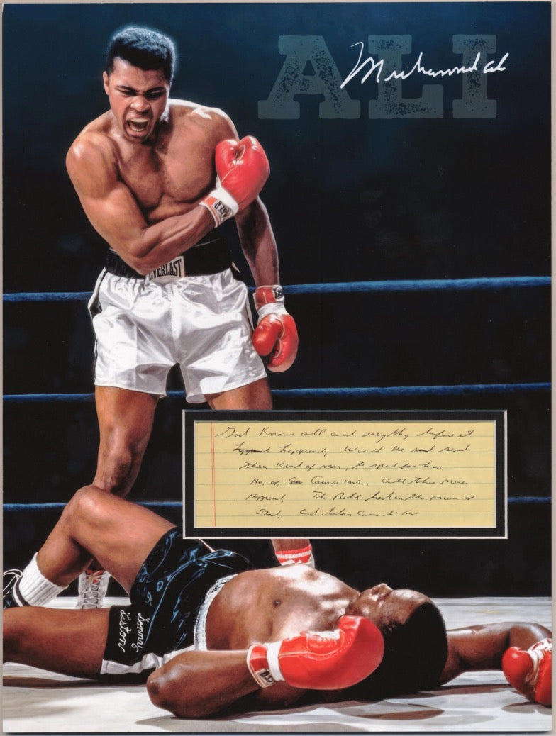 Muhammad Ali Matted Handwritten Autograph Bible Passage Display AMCo COA