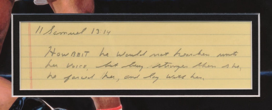 Muhammad Ali Matted Handwritten Autograph Bible Passage Display AMCo COA