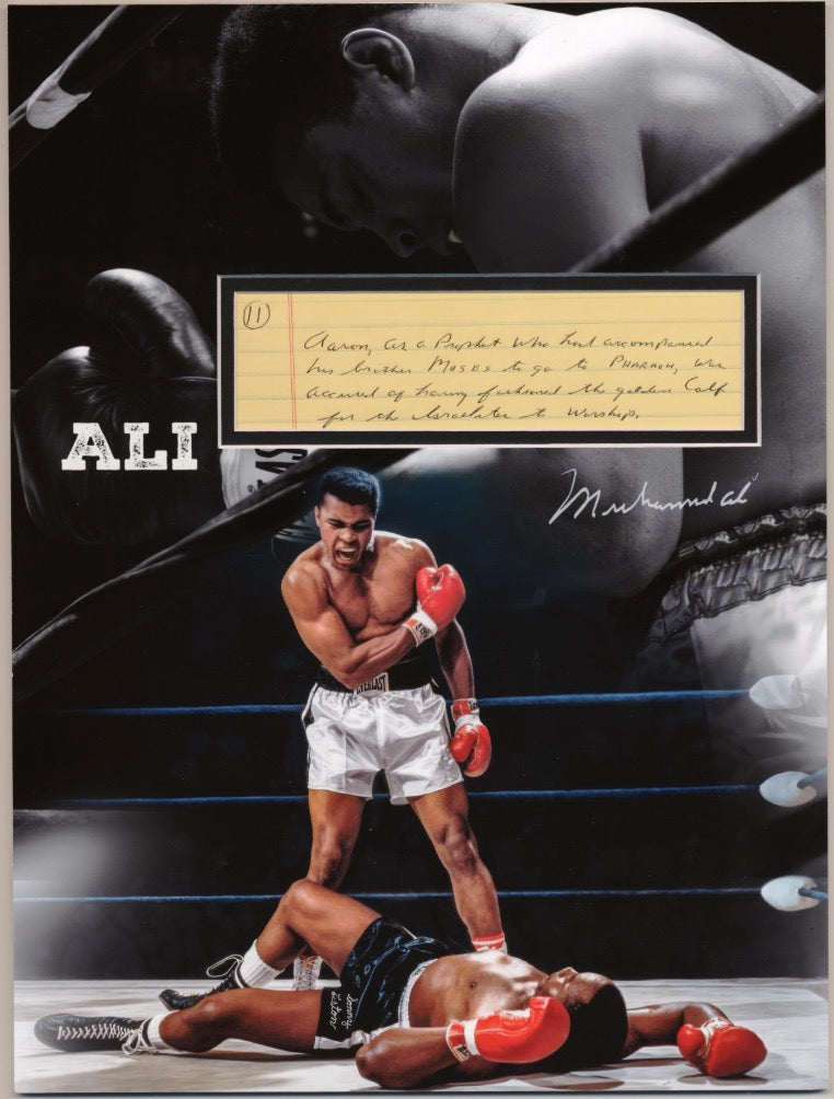 Muhammad Ali Matted Handwritten Autograph Bible Passage Display AMCo COA