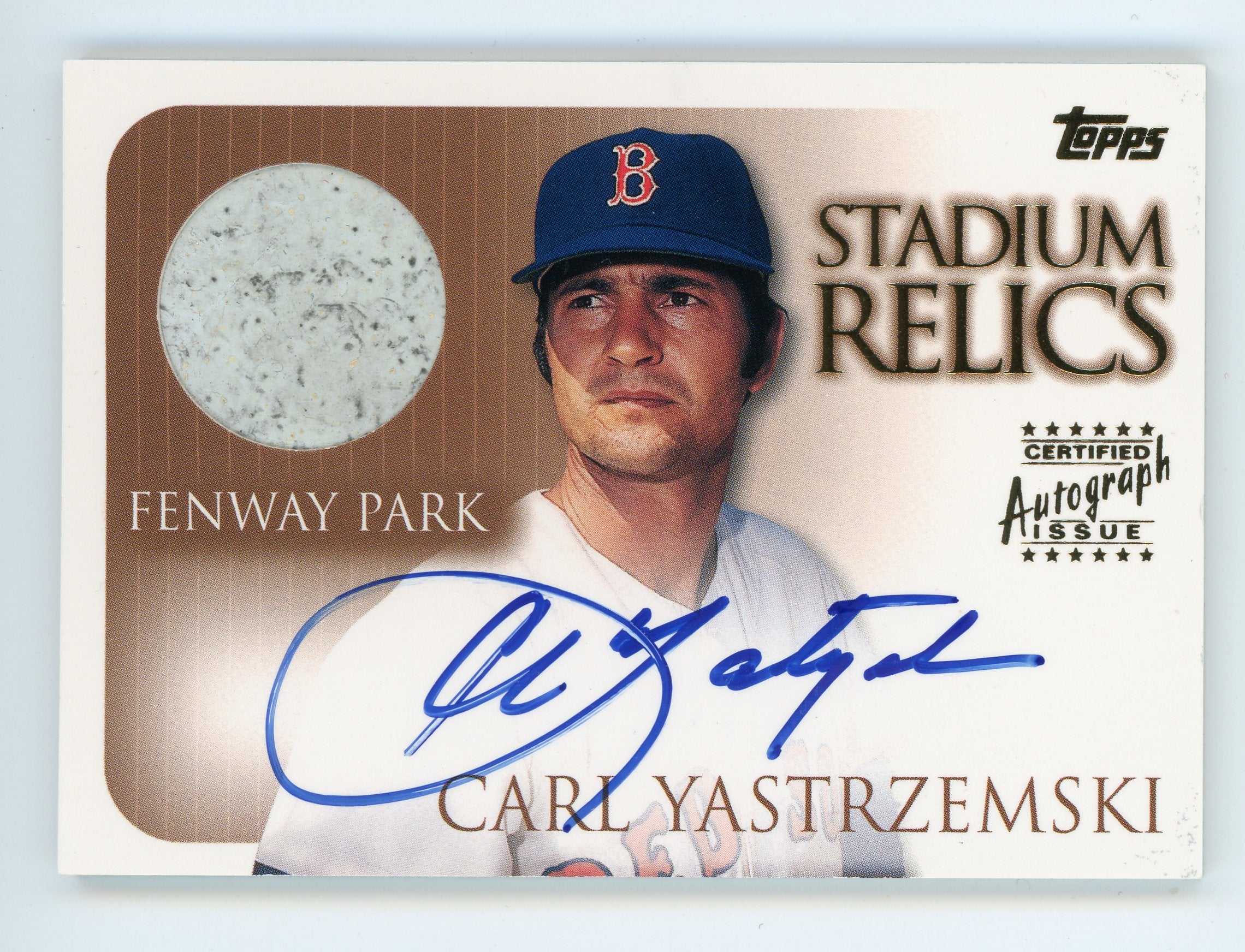 Carl Yastrzemski 1999 Topps Fenway Park Stadium Relics Auto SR2 Boston Red Sox