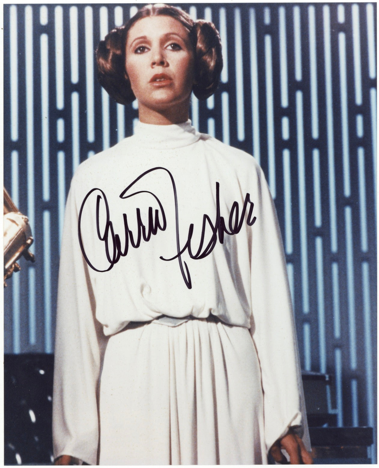 Carrie Fisher Star Wars Princess Leia Autographed Signed 8x10 Photo AMCo COA