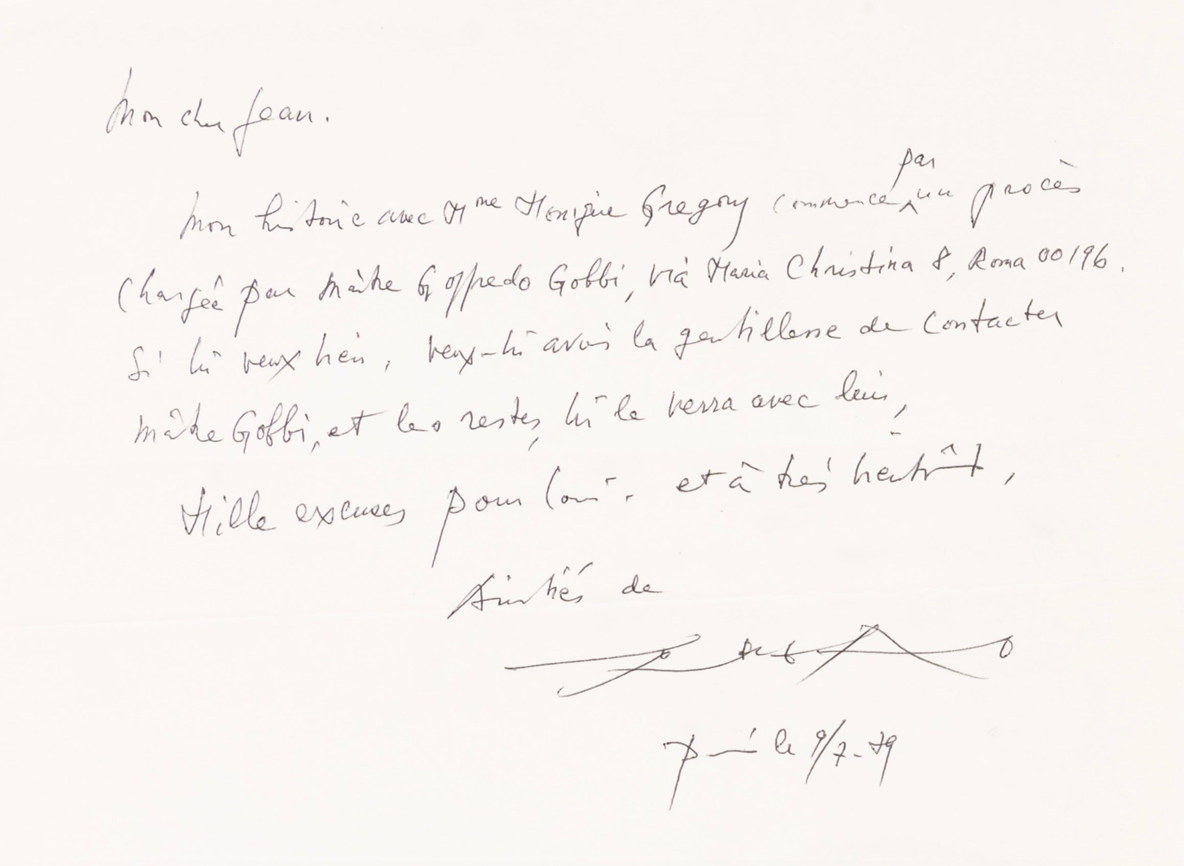 Zao Wou-Ki Chinese French Painter Artist Autographed Signed Handwritten Letter AMCo COA