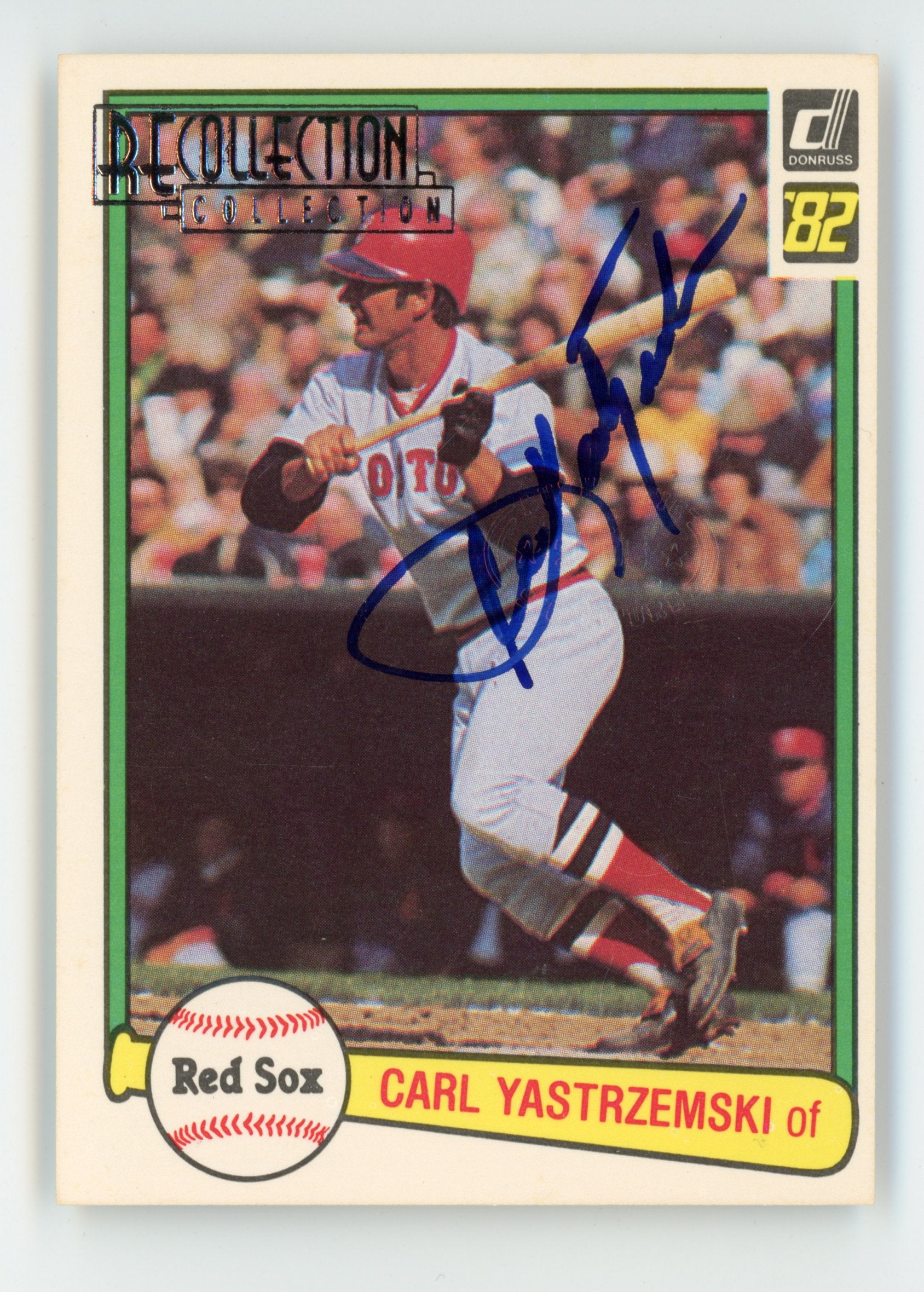 Carl Yastrzemski 1982 Donruss #74 Recollection Collection /2 Auto Red Sox