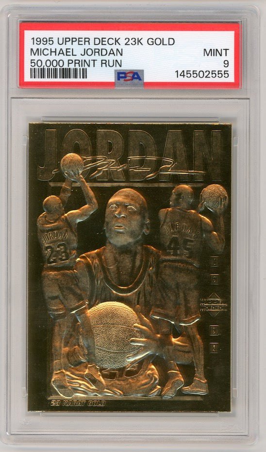 Michael Jordan 1995 Upper Deck 23K Gold 50,000 Print Run Bulls PSA 9
