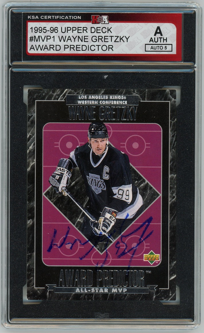Wayne Gretzky 1995-96 UD Award Predictor Signed Auto MVP1 KSA Auth