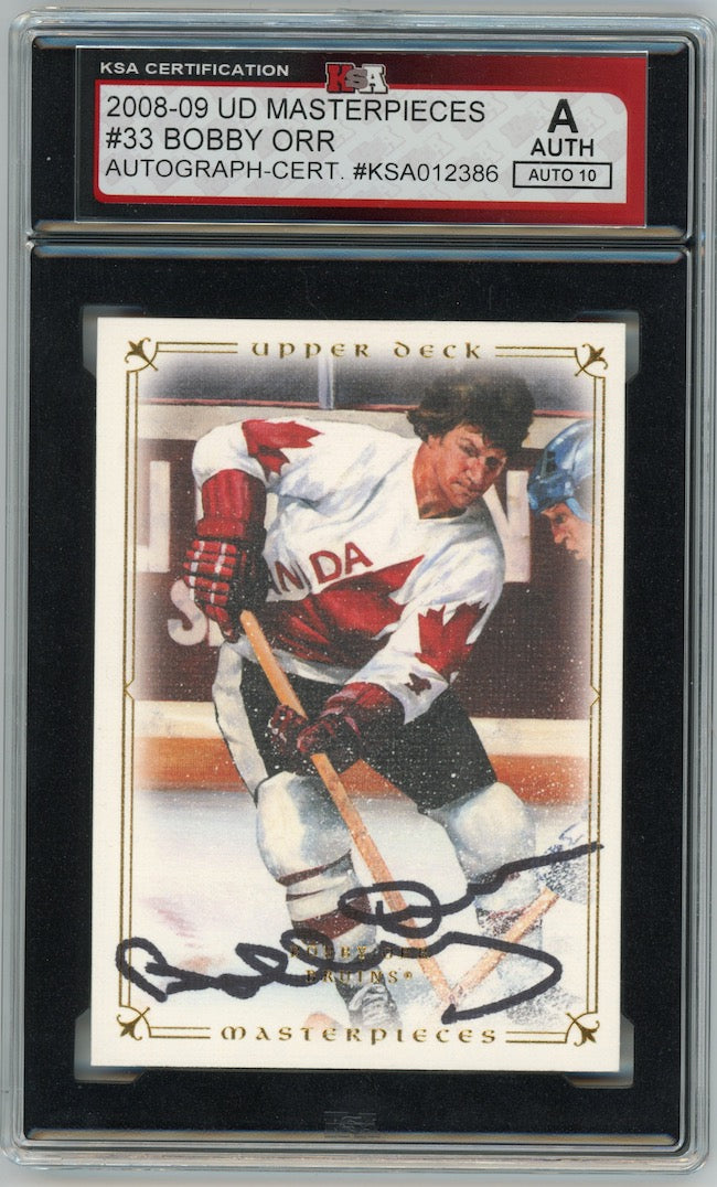 Bobby Orr 2008-09 UD Masterpieces Signed Auto #33 KSA Auth