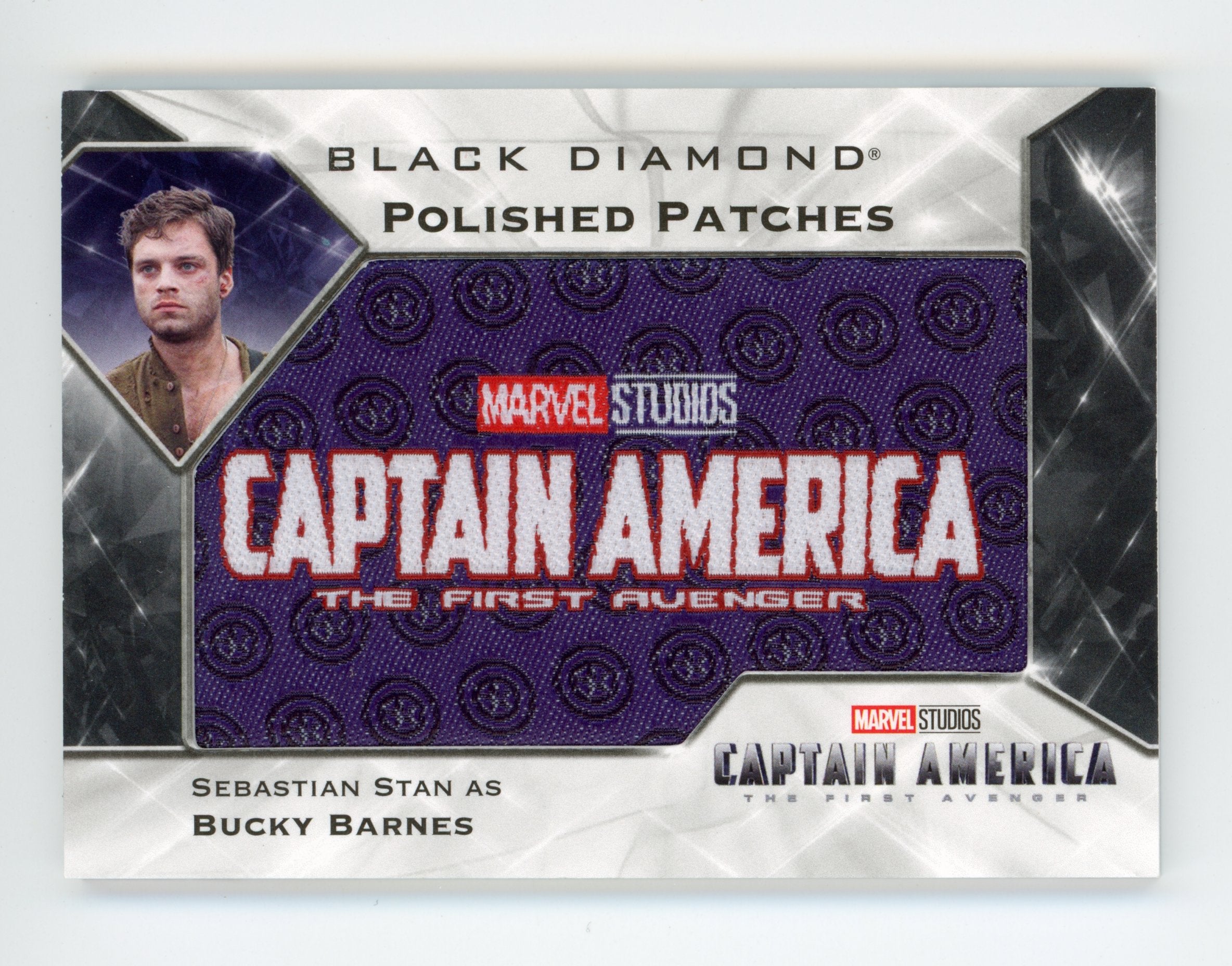 Sebastian Stan 2021 UD Black Diamond Polished Patches Captain America Bucky Barnes /49