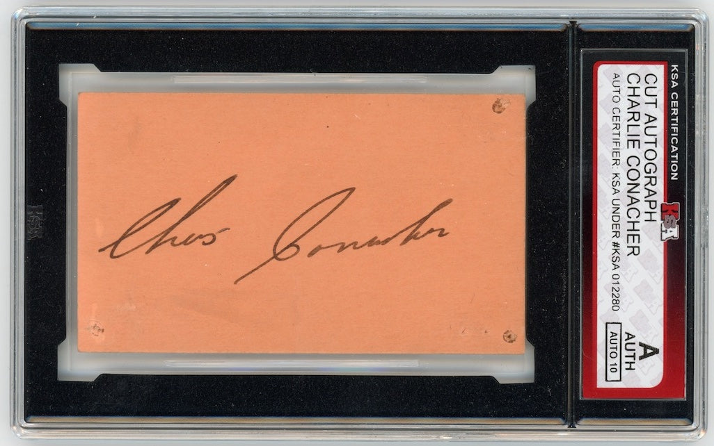 Charlie Conacher Hockey Hall of Famer Autographed Signed Album Page KSA