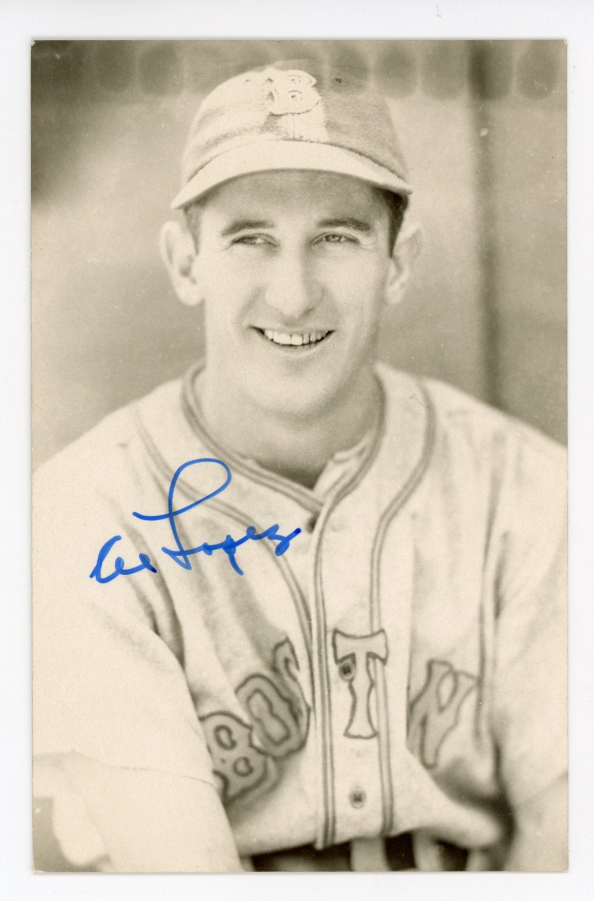 Al Lopez Boston Bees Autographed Signed Photo Postcard AMCo COA