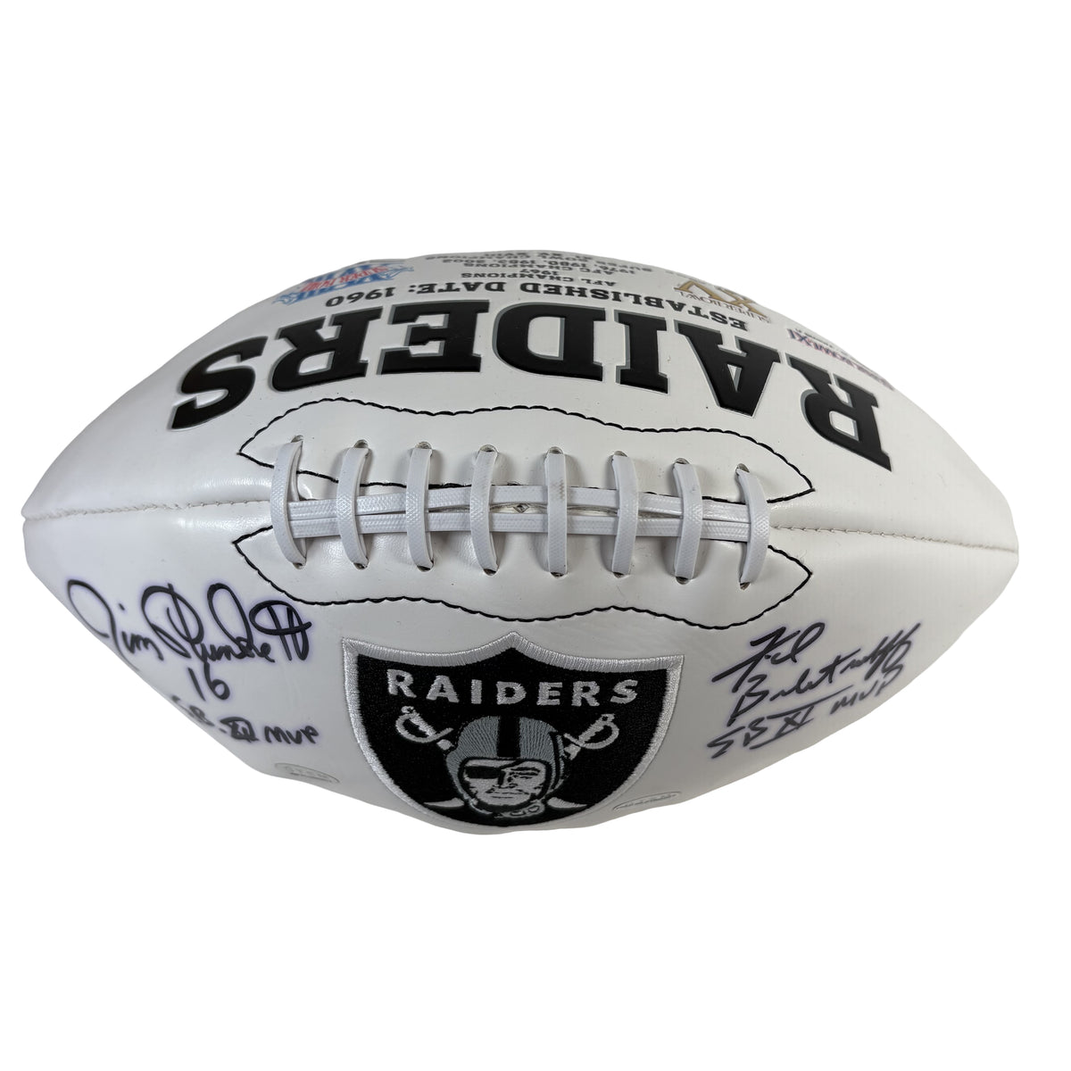Jim Plunkett & Fred Biletnikoff Oakland Raiders Autographed Signed Football GTSM