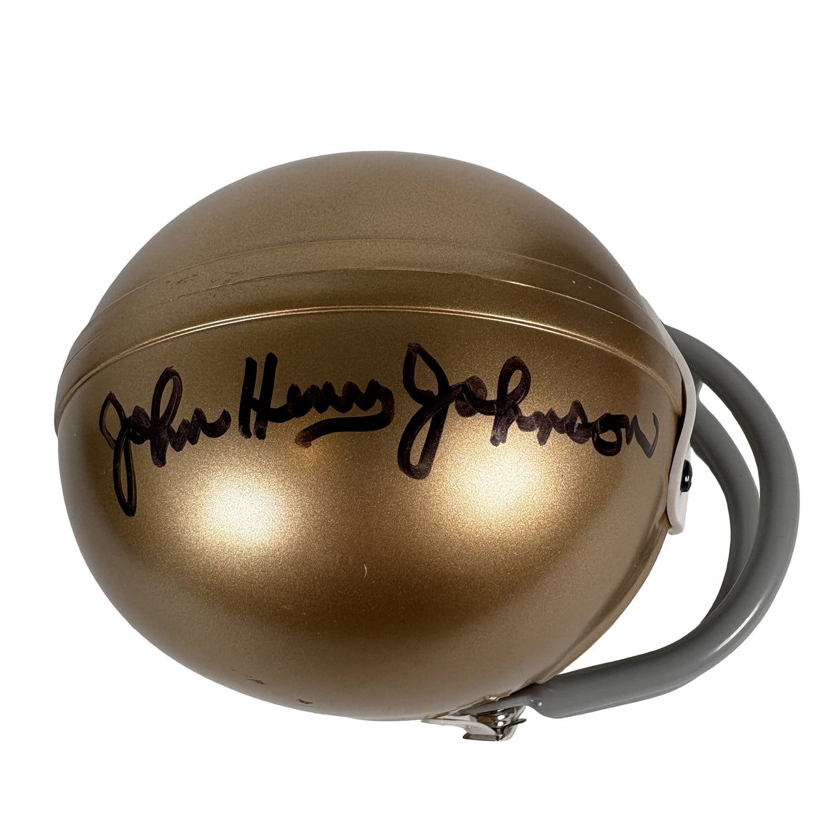 John Henry Johnson Steelers 49ers Lions Autographed Signed Mini Helmet Beckett BAS