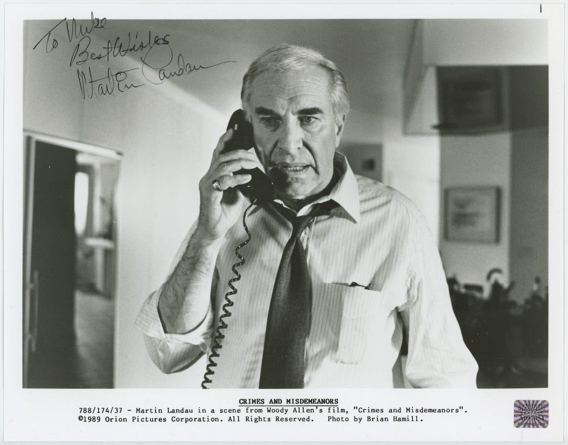 Martin Landau Crimes And Misdemeanors Autographed Signed 8x10 Photo AMCo COA