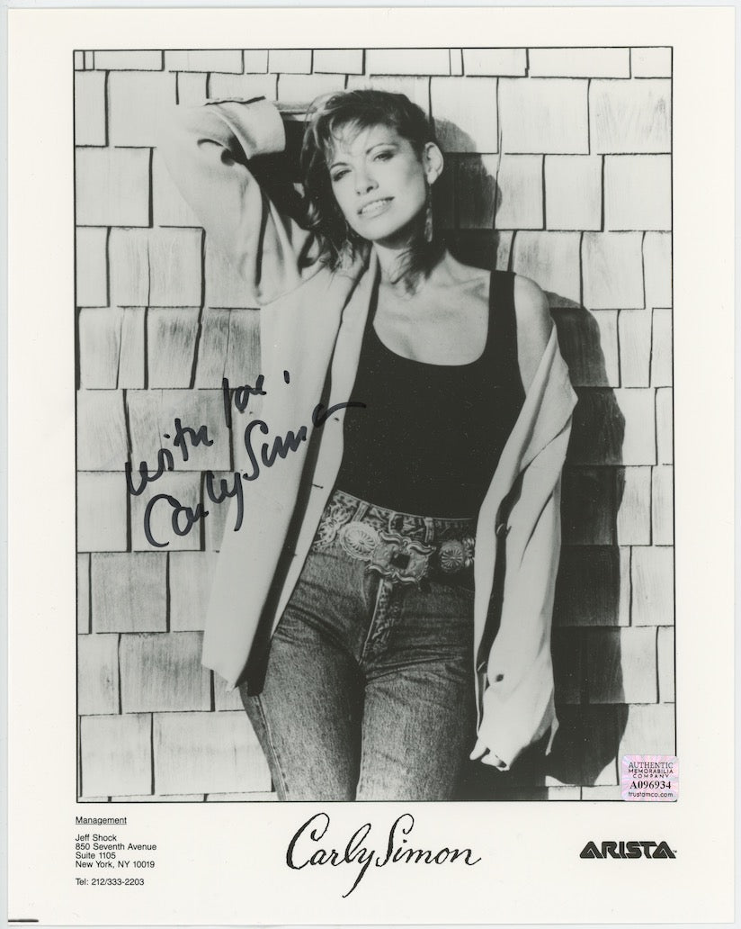 Carly Simon American Singer Autographed Signed 8x10 Photo AMCo COA