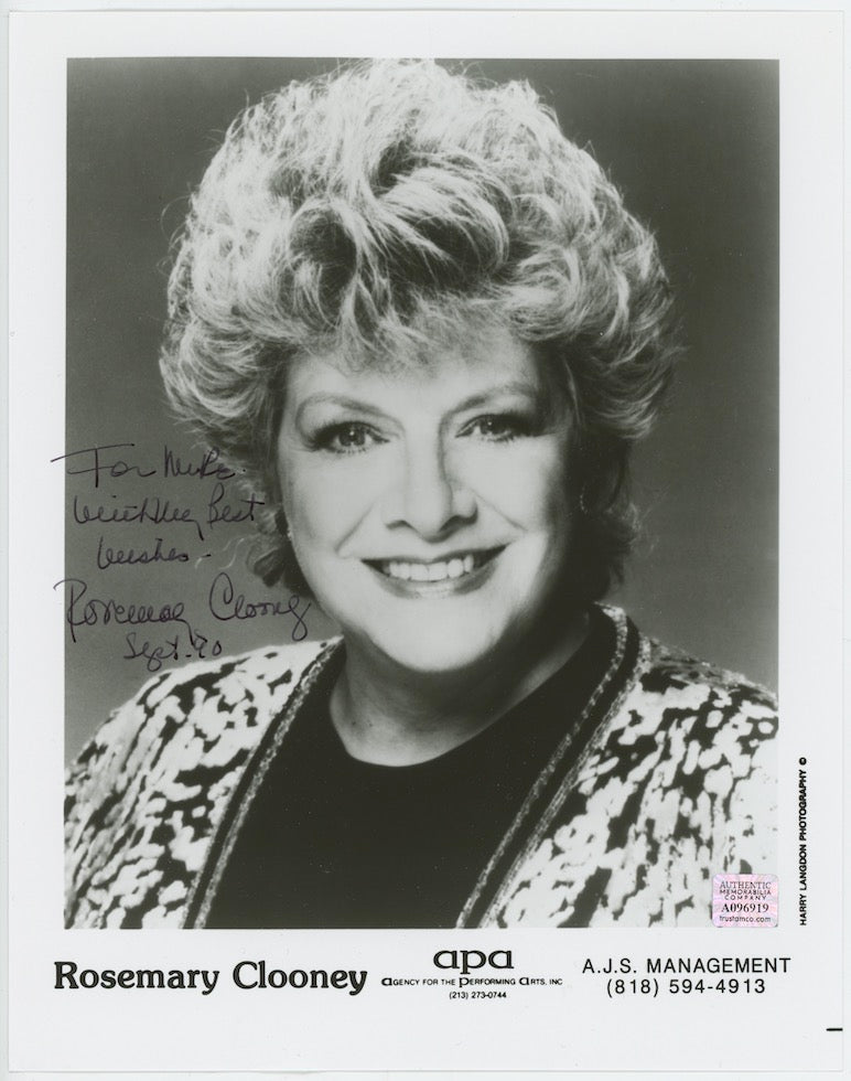 Rosemary Clooney Singer Actress Autographed Signed 8x10 Photo AMCo COA