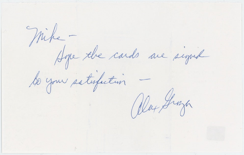Alex Groza Kentucky Wildcats Autographed Signed Note Page AMCo COA