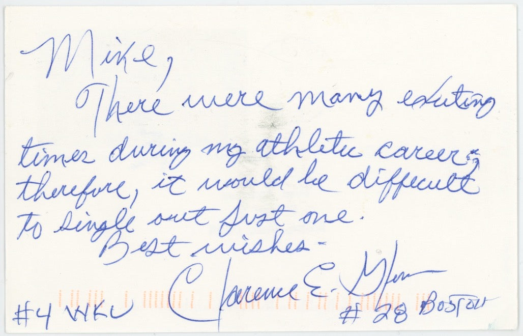 Clarence Glover Boston Celtics Autographed Signed Postcard AMCo COA